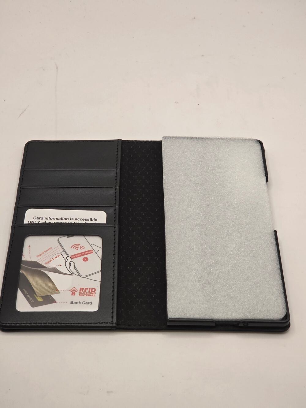 Wallet Case Samsung Galaxy Z Fold 8 Black RFID Card Slots Ring Stand